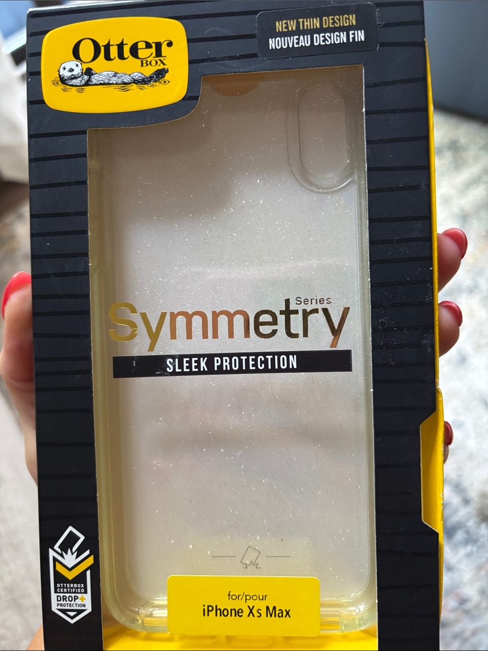 OtterBox Symmetry Series Clear Glitter Case for iPhone Xs Max - White/Sparkle